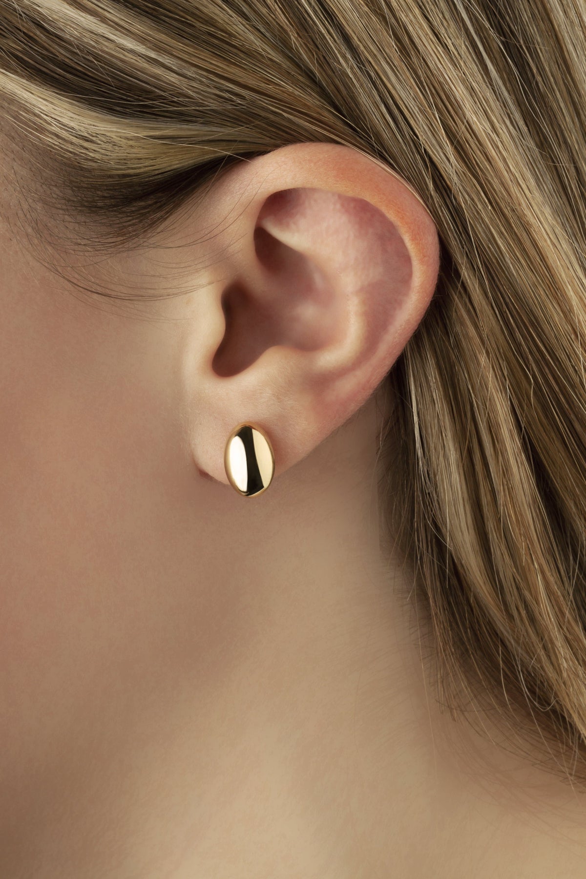 14K Yellow Gold Sm. Oval Stud Earrings (5169650630700)