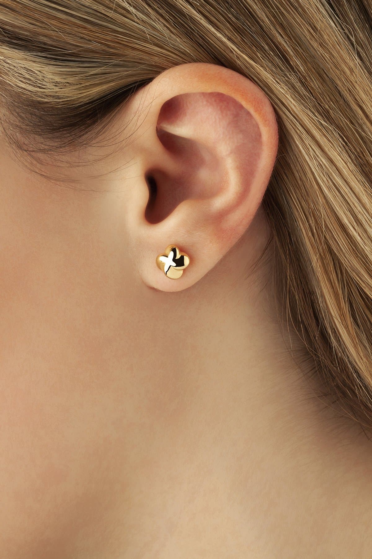 14K Yellow Gold 8mm Puff Twist Stud Earrings (5169651220524)
