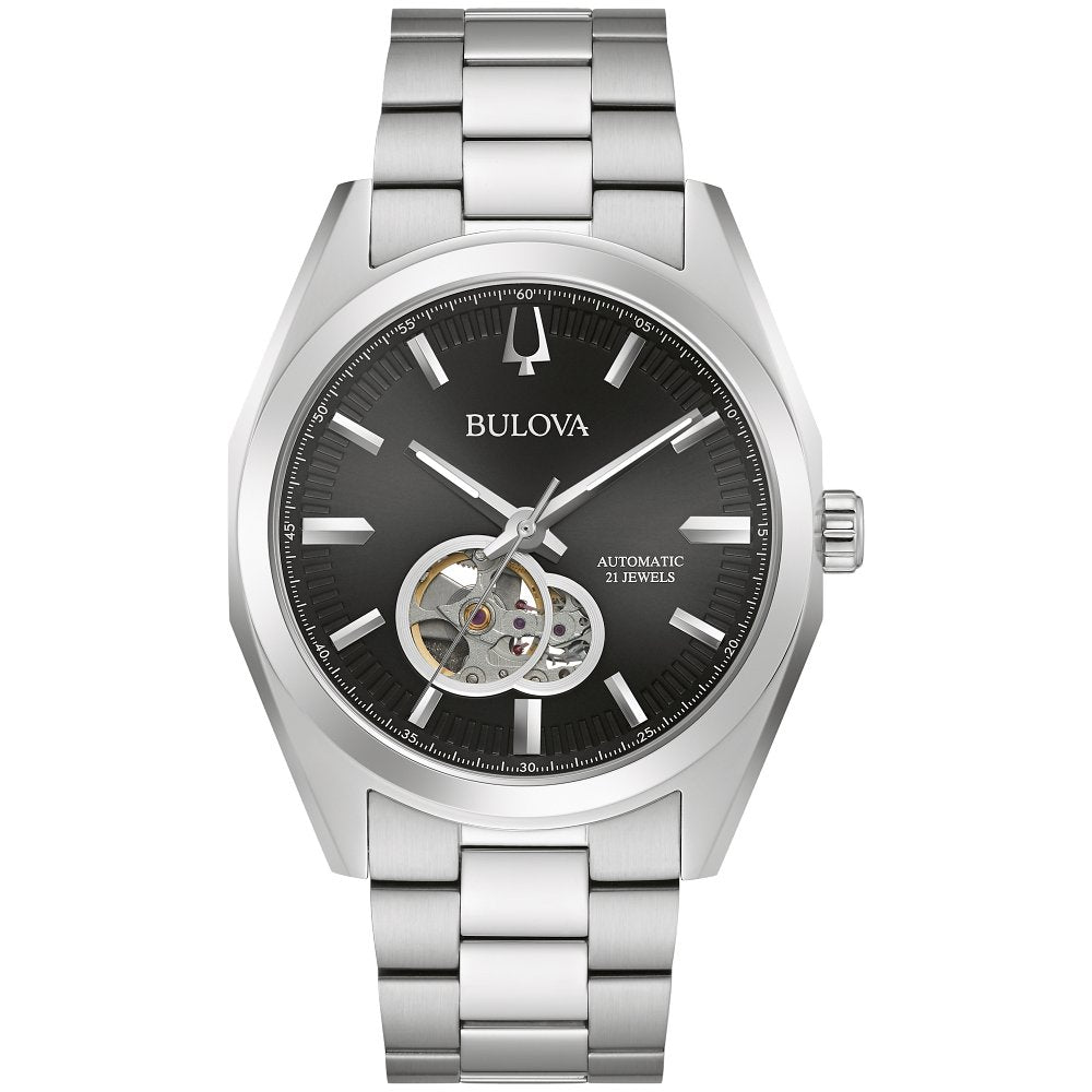 Bulova Silver-Tone Stainless Steel Dress/Classic Classic Surveyor Mens Watch (042429587779) 96A270
