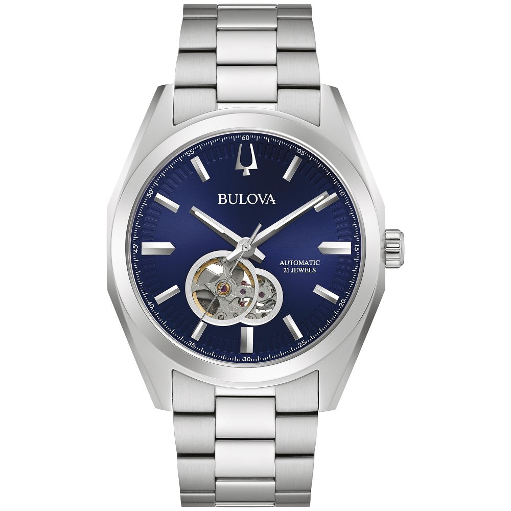 Bulova Silver-Tone Stainless Steel Dress/Classic Classic Surveyor Mens Watch (042429587885) 96A275