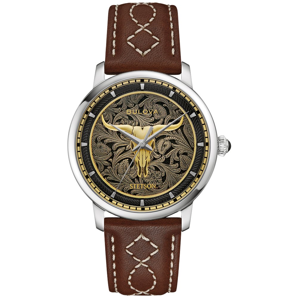 Bulova Silver-Tone Stainless Steel Dress/Classic Hudson Stetson Mens Watch (042429607231) 96A334