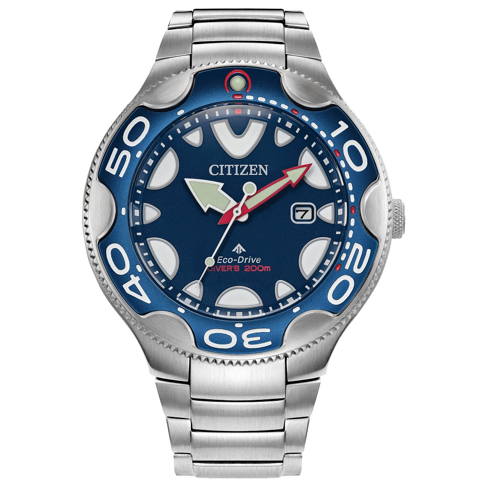 オマメ Citizen Marine 1810 Eco-Drive Black Dial Men's Watch AW1816-89E