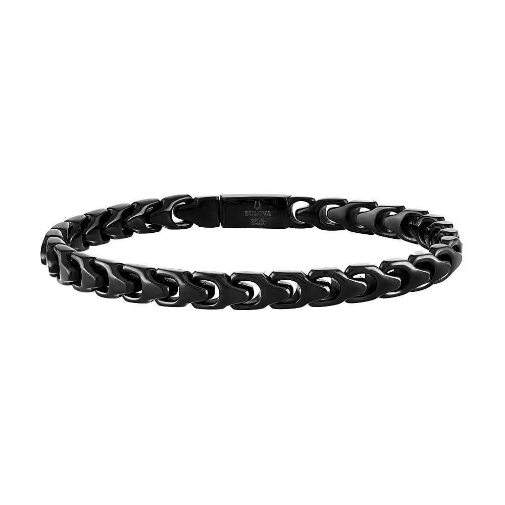 Black Steel Bulova Link™ Collection Mens Bracelet (042429595286) BVB1081-BKSTNA8