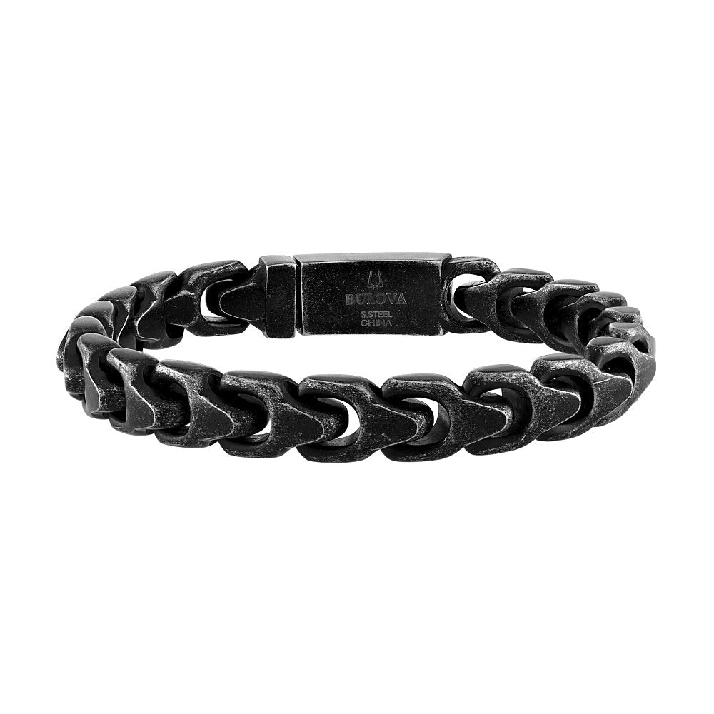 Black Steel Bulova Link™ Collection Mens Bracelet (042429595224) BVB1083-BASTNA85