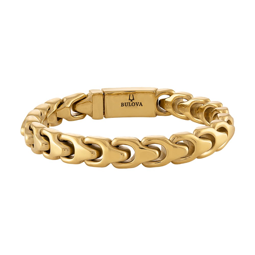 Yellow Steel Bulova Link™ Collection Mens Bracelet (042429595439) BVB1083-GSTNA85