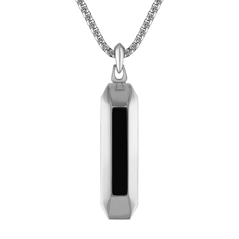White Stainless Steel Icon Collection Mens Pendant (042429598133) BVP1039-NSTBKOX