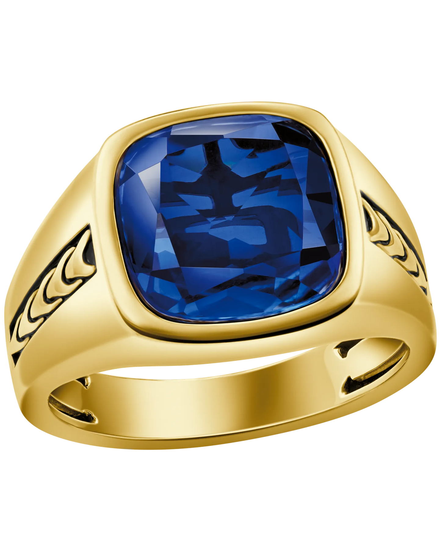 Yellow 14K Yellow Gold Plated Sterling Silver Bulova Link™ Collection Mens Ring