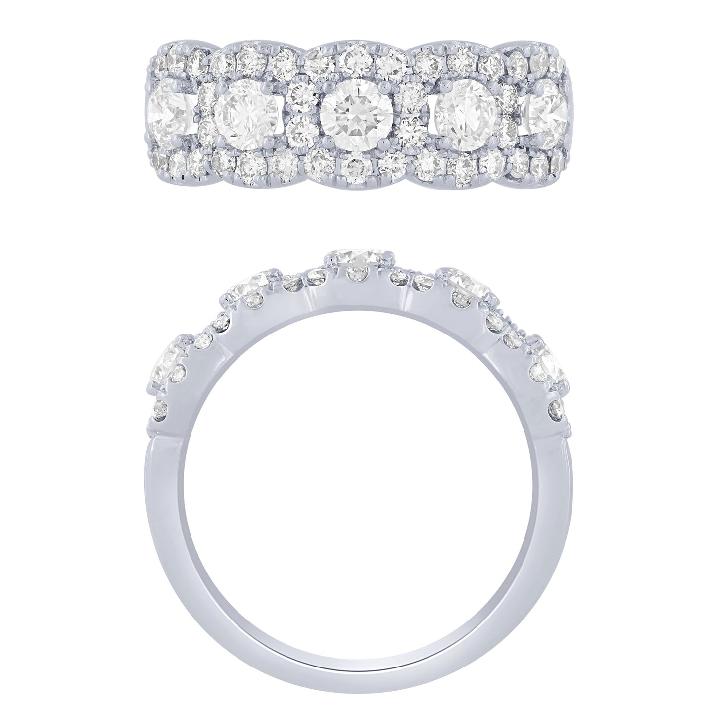 14K White Gold 1.50Ctw Dia Halo Band (6738321014939)