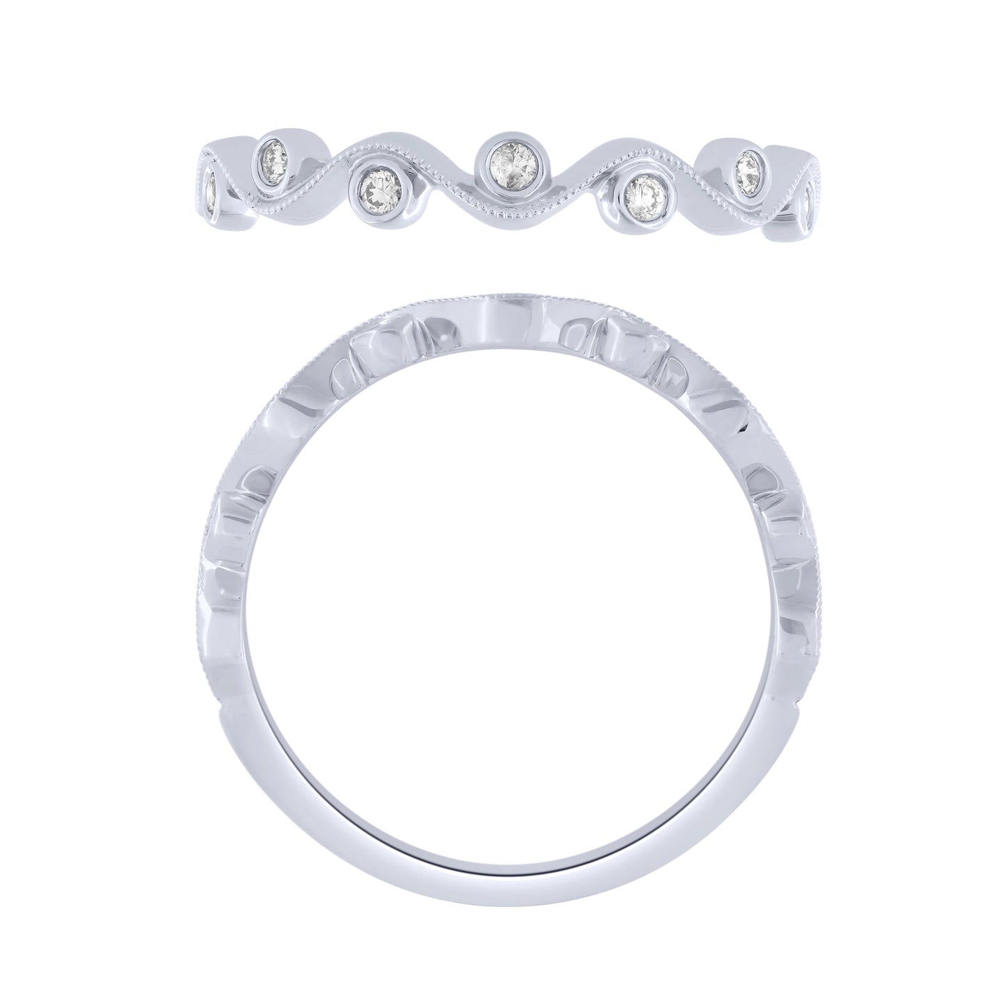 Sterling Silver 0.10Ctw Stackable Band (6738325176475)