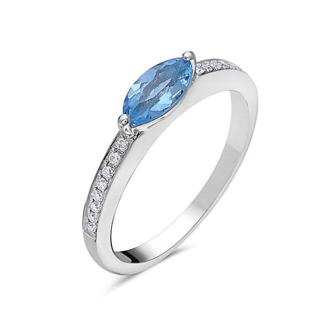 Blue Topaz And Diamond Fashion Band (8073430663398)