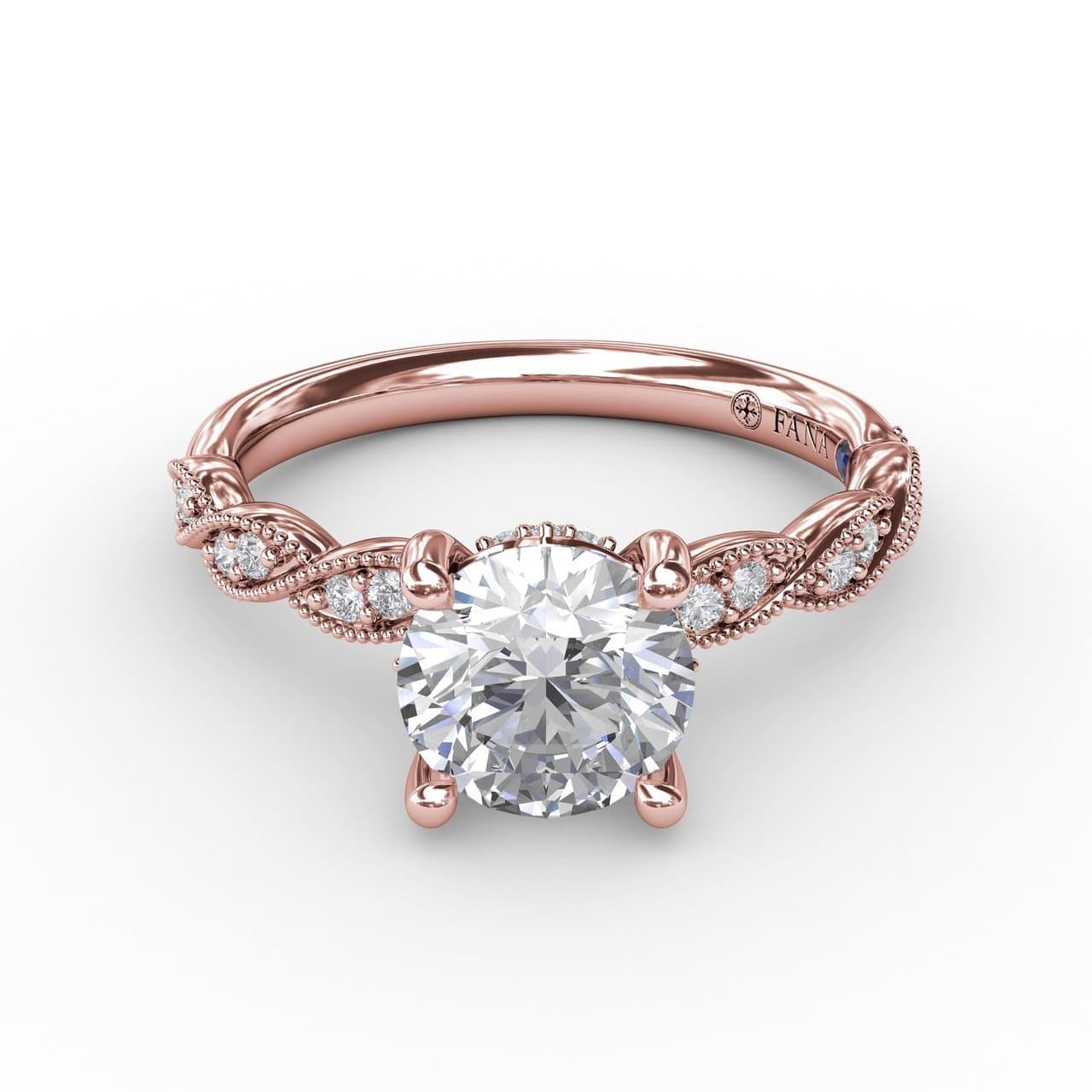 Classic Diamond Solitaire Engagement Ring With Diamond Twist Band (5552787947675)
