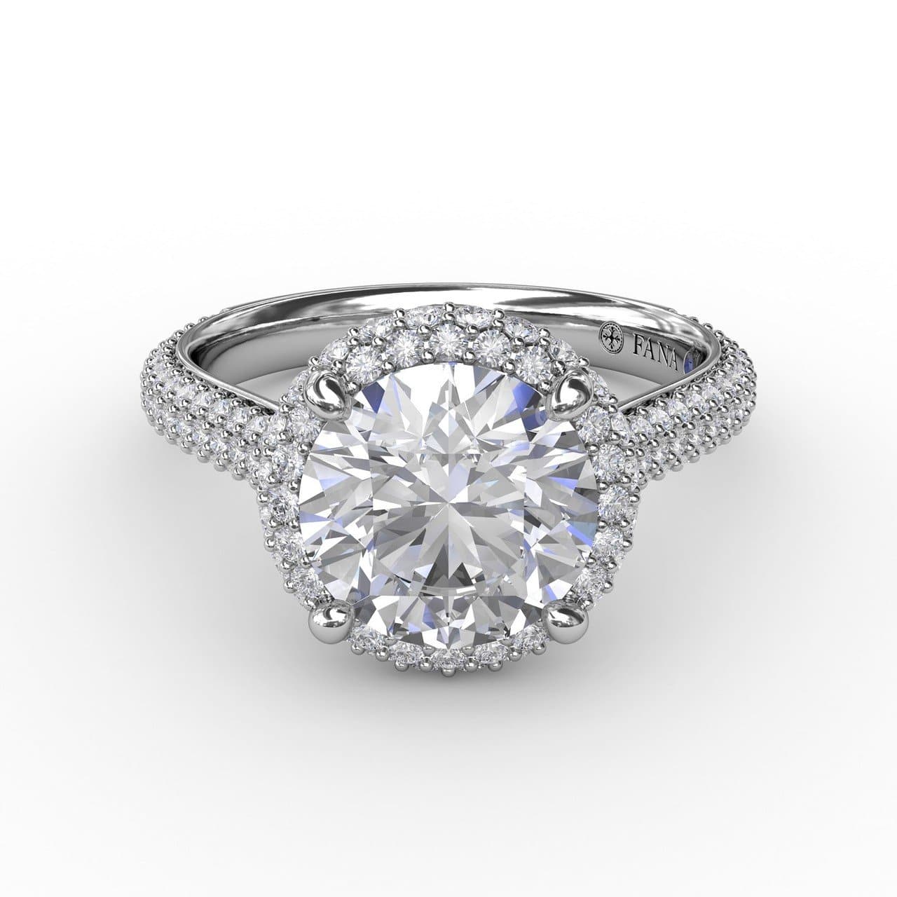 Seamless Pavé Diamond Double Halo Engagement Ring (5552775430299)