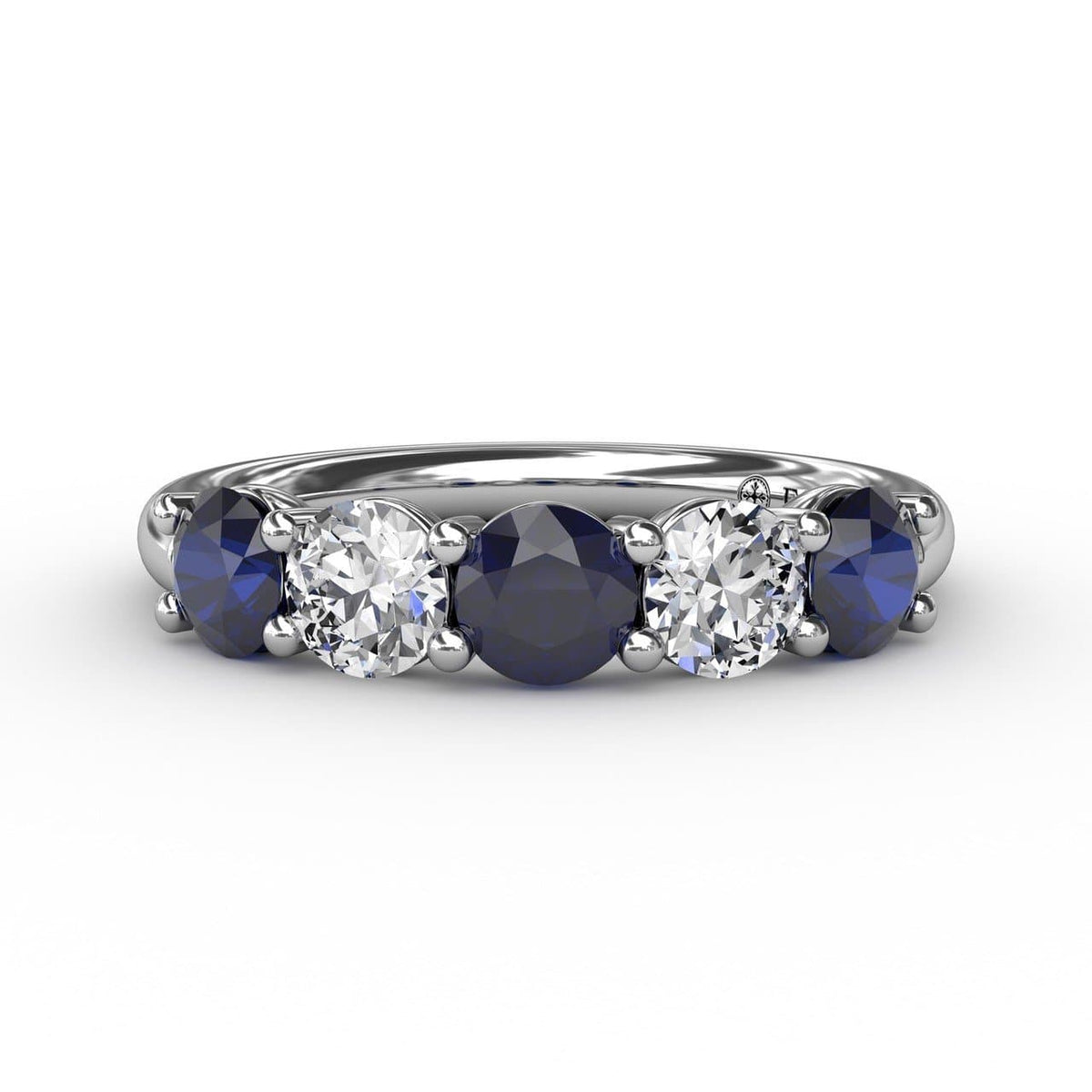 Chunky Sapphire and Diamond Shared Prong Anniversary Band (5551825879195)