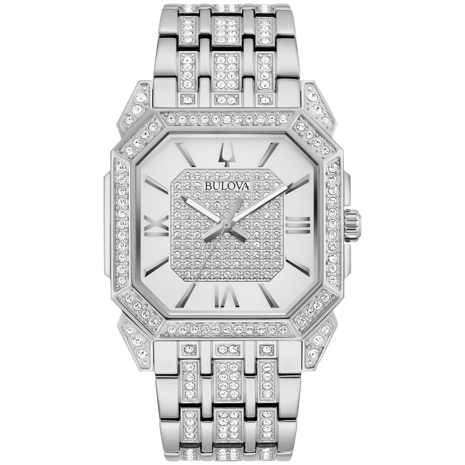 Bulova Dress/Classic Crystal Mens Watch Stainless Steel (8077819805926)