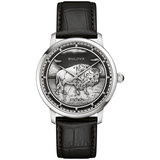 Bulova Silver-Tone Stainless Steel  Dress/Classic Hudson Stetson Mens Watch (042429607224) 96A333