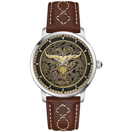 Bulova Silver-Tone Stainless Steel  Dress/Classic Hudson Stetson Mens Watch (042429607231) 96A334