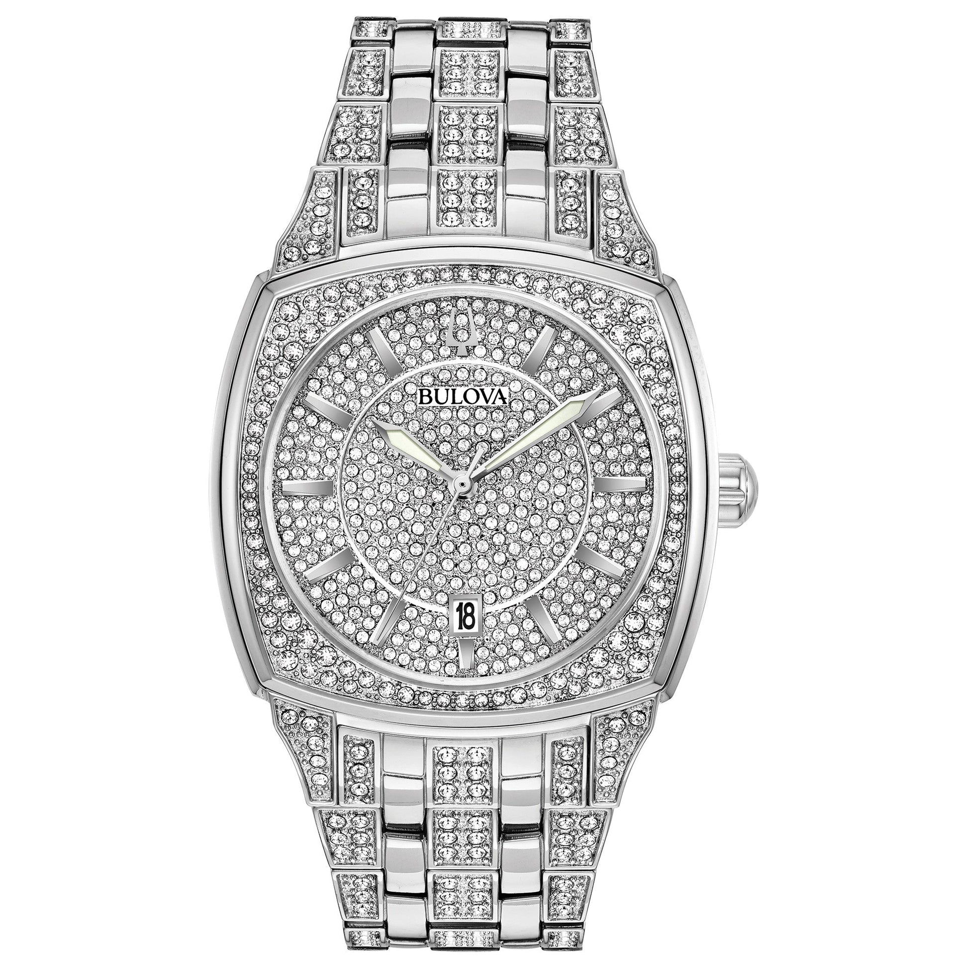 Bulova Dress/Classic Crystal Mens Watch Stainless Steel (8077820002534)