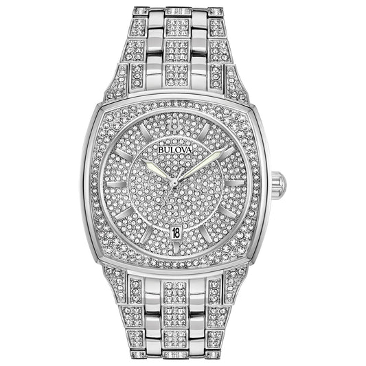 Bulova Dress/Classic Crystal Mens Watch Stainless Steel (8077820002534)