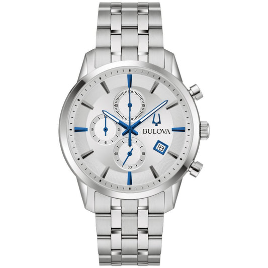 Bulova Silver-Tone Stainless Steel  Dress/Classic Classic Sutton Mens Watch (042429594111) 96B404