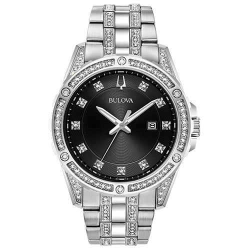 Bulova  Box Set Bul Crystal Mens Stainless Steel (8287993888998)