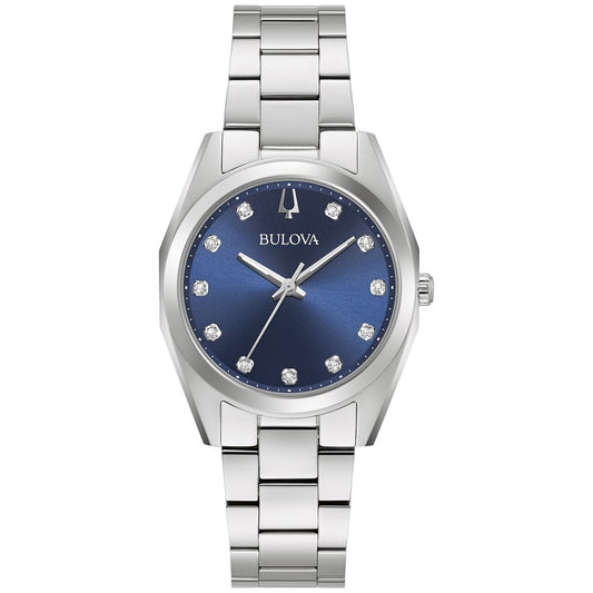 Bulova Silver-Tone Stainless Steel  Dress/Classic Classic Surveyor Ladies Watch (042429587939) 96P229