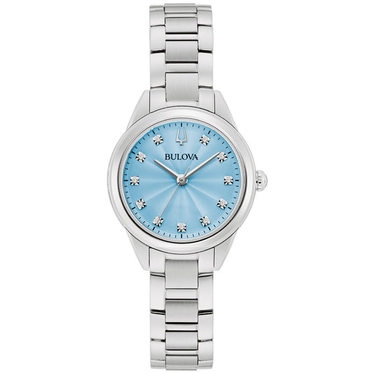 Bulova Silver-Tone Stainless Steel  Dress/Classic Classic Sutton Ladies Watch (042429597471) 96P250