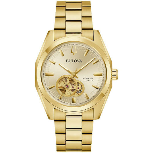 Bulova Gold-Tone Stainless Steel  Dress/Classic Classic Surveyor Mens Watch (042429597532) 97A182