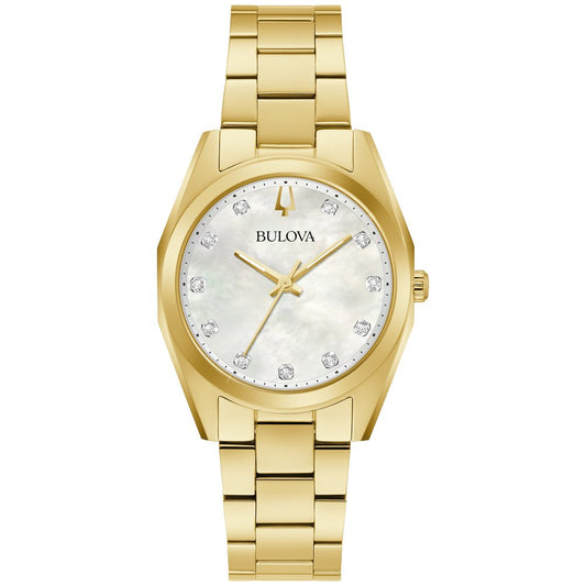 Bulova Gold-Tone Stainless Steel  Dress/Classic Classic Surveyor Ladies Watch (042429597457) 97P172