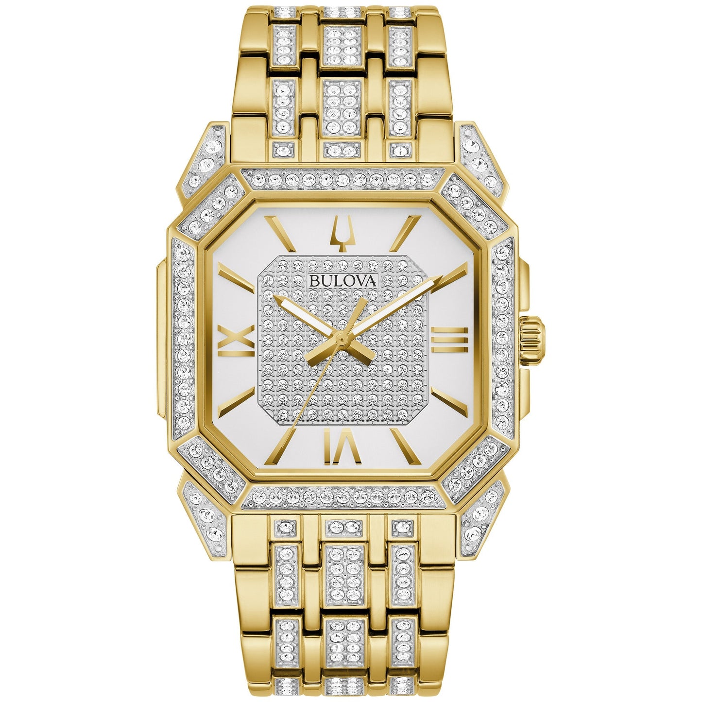 Bulova Dress/Classic Crystal Mens Watch Stainless Steel (8077821903078)