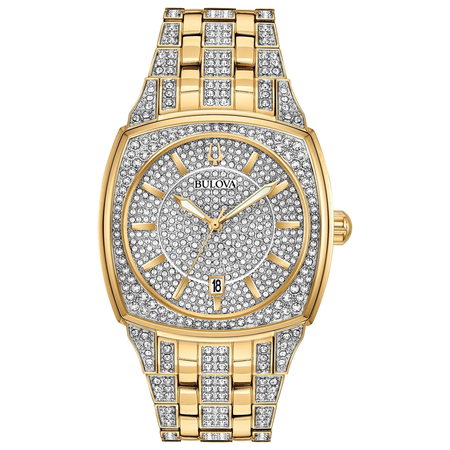 Bulova Dress/Classic Crystal Mens Watch Stainless Steel (8077822034150)