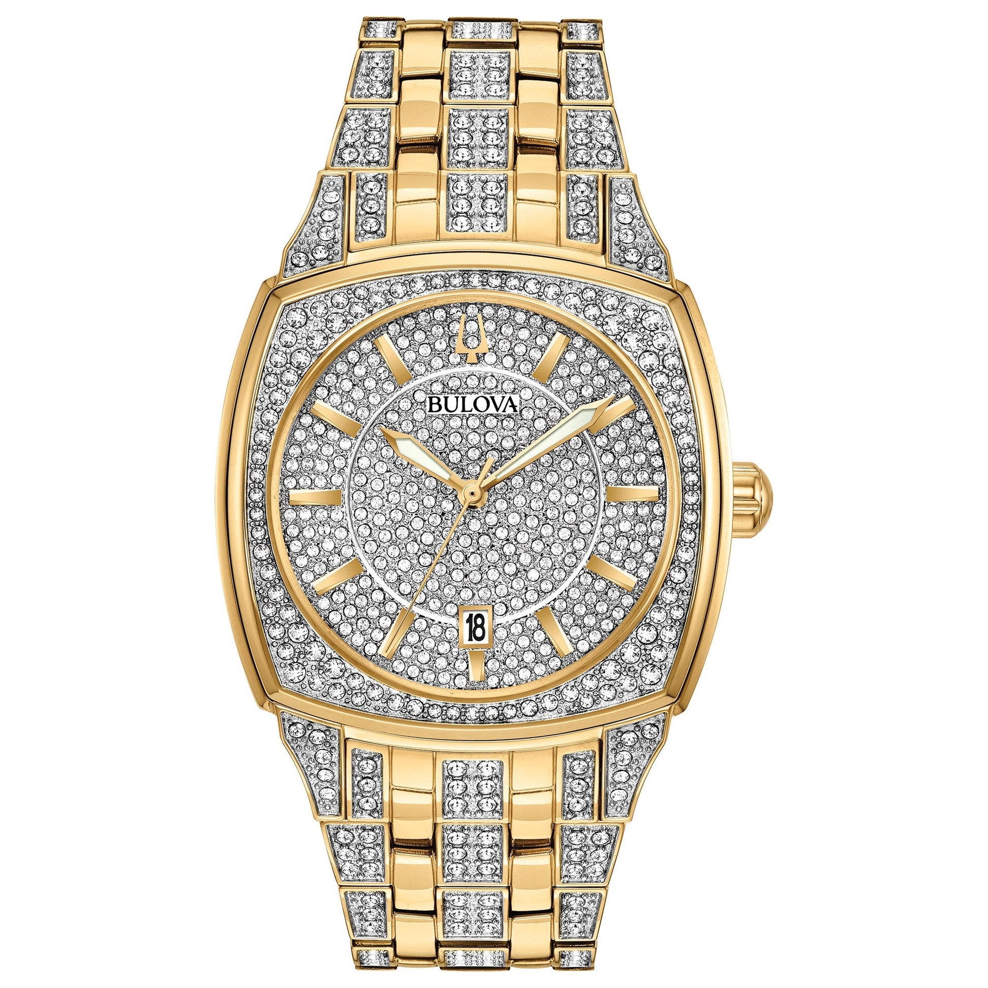 Bulova Dress/Classic Crystal Mens Watch Stainless Steel (8077822034150)