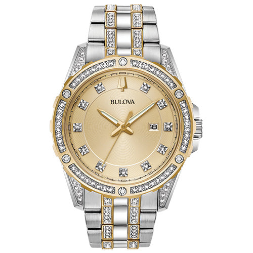 Bulova Dress/Classic Crystal Mens Watch Stainless Steel (8077823279334)
