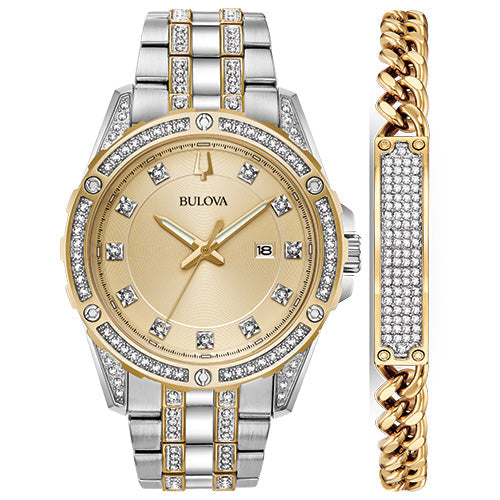 Bulova Dress/Classic Crystal Mens Watch Stainless Steel (8077823279334)