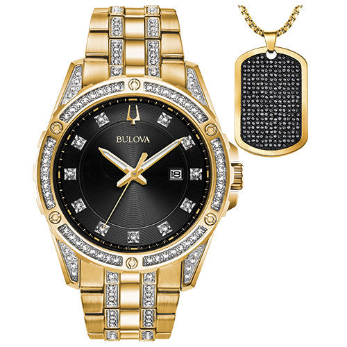 Bulova Dress/Classic Crystal Mens Watch Stainless Steel (8077823344870)