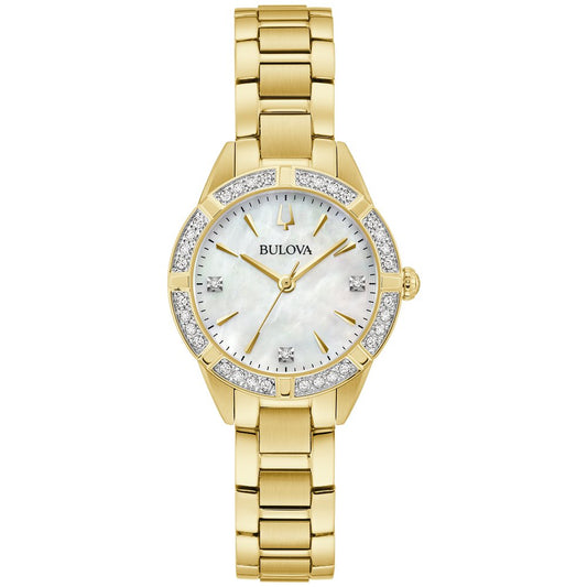 Bulova Gold-Tone Stainless Steel  Dress/Classic Classic Sutton Ladies Watch (042429594951) 98R297