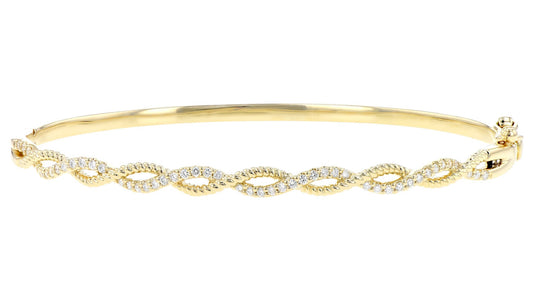 Twisted Diamond Bangle (8055263232230)