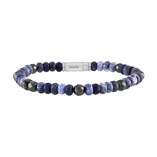 White Sterling Silver Marine Star Collection Mens Bracelet (042429596085) BVB1023-WSSOD