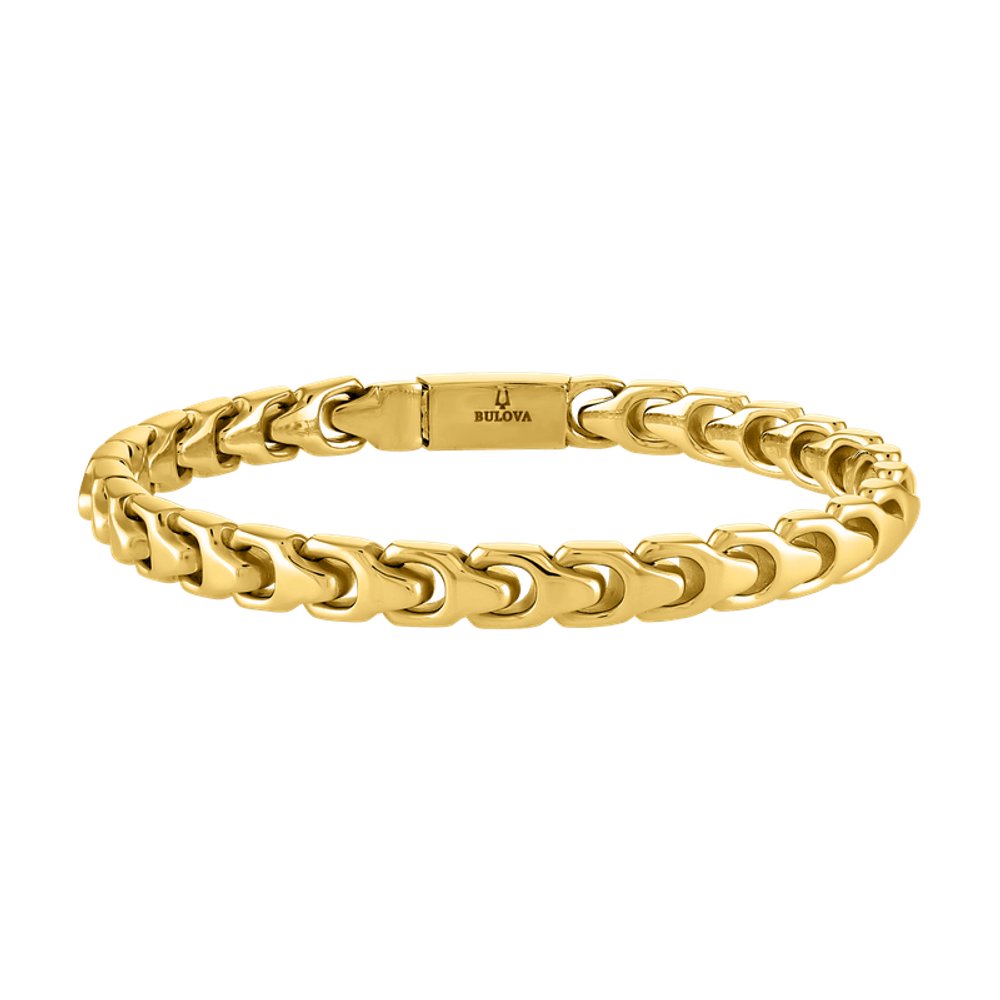 Yellow Steel Bulova Link™ Collection  Mens Bracelet (042429595309) BVB1081-GSTNA8