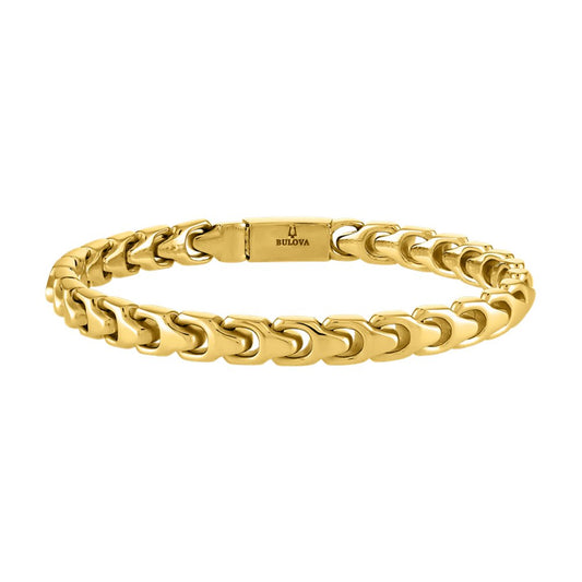 Yellow Steel Bulova Link™ Collection  Mens Bracelet (042429595309) BVB1081-GSTNA8