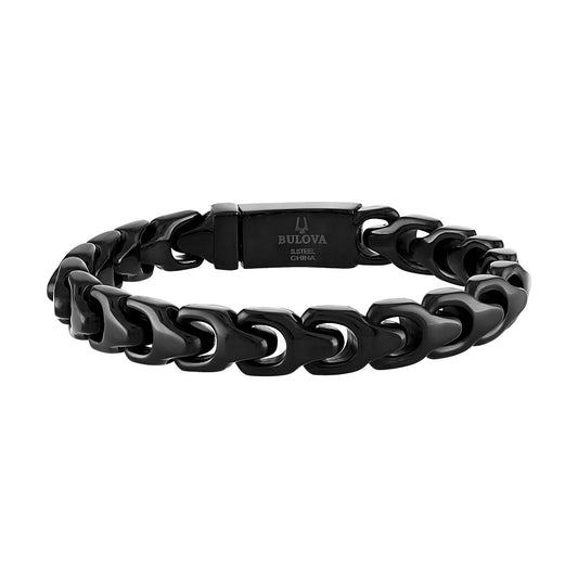 Black Steel Bulova Link™ Collection  Mens Bracelet (042429595354) BVB1082-BKSTNA85