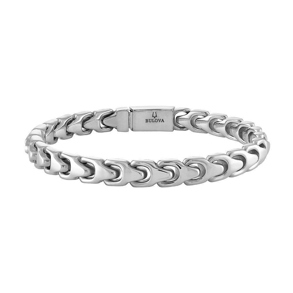 White Steel Bulova Link™ Collection  Mens Bracelet (042429595385) BVB1082-NSTNA8
