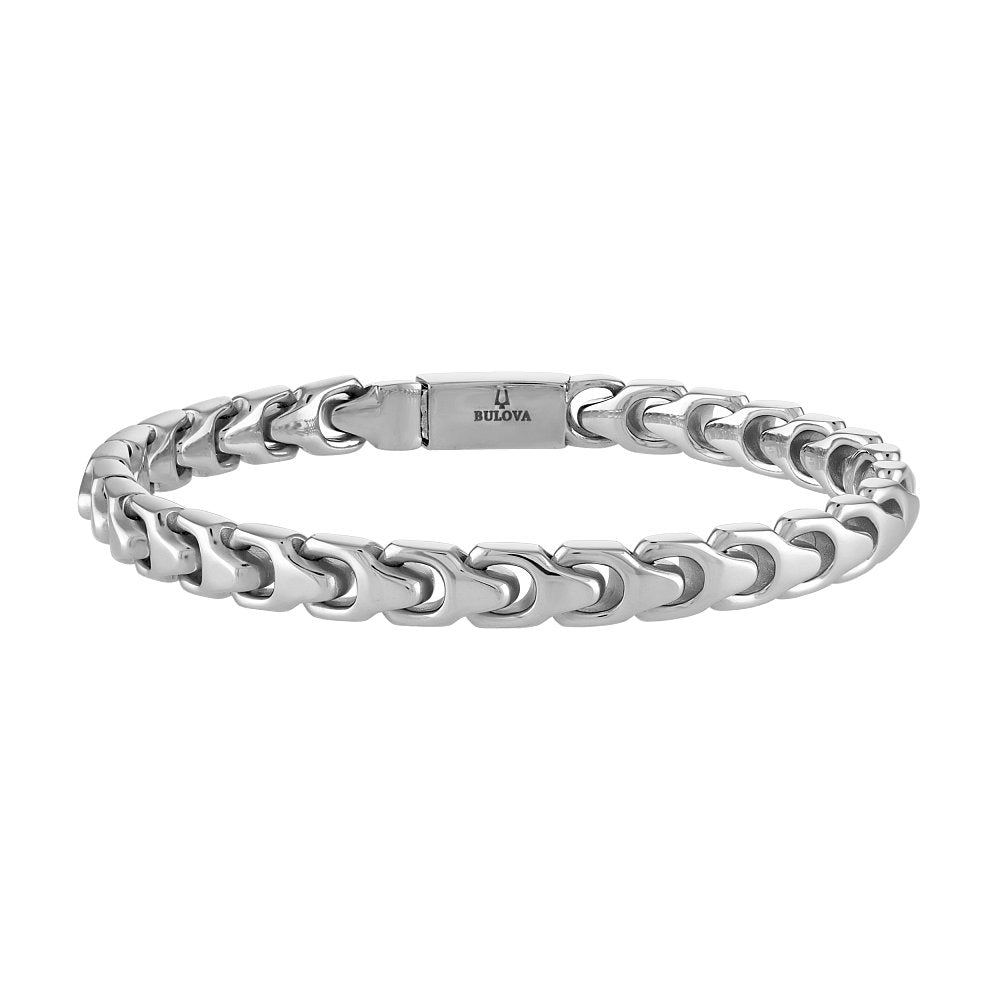 White Steel Bulova Link™ Collection  Mens Bracelet (042429595453) BVB1083-NSTNA85