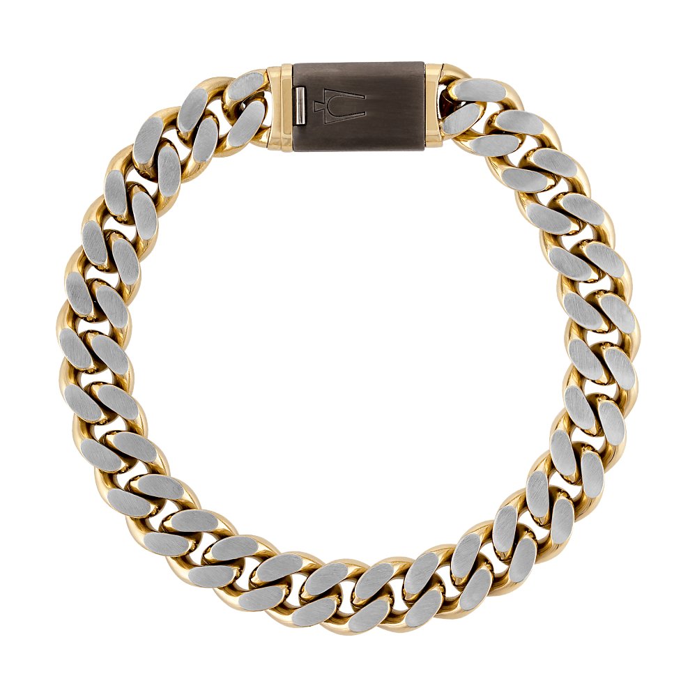 Two-tone Stainless Steel Classic Collection Mens Bracelet (042429602069) BVB1181-GOSTNA