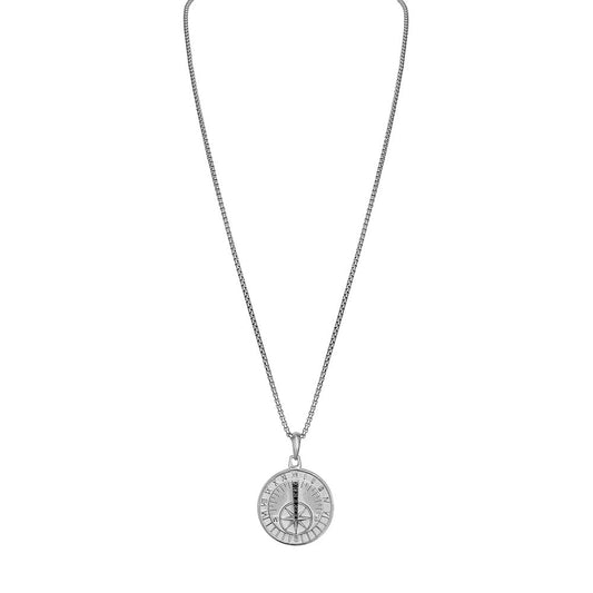 White Sterling Silver 925 Icon Collection Mens Pendant (042429602076) BVP1058-WSAA