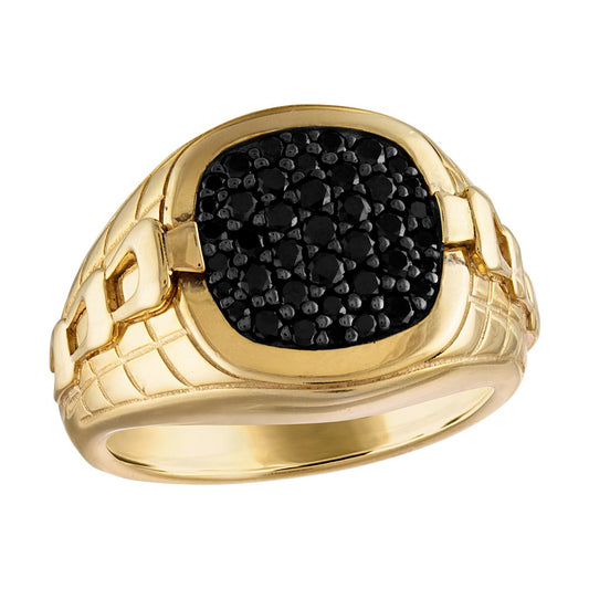 Yellow Sterling Silver Icon Collection Mens Ring (042429595804) BVR1013-YSAAA