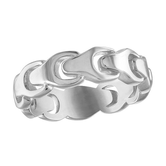 White Sterling Silver Bulova Link™ Collection  Mens Ring (042429595699) BVR1015-WSNAA
