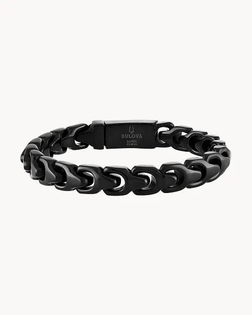 Black Stainless Steel Bulova Link™ Collection  Mens Bracelet
