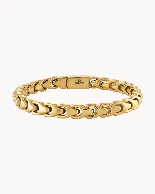 Yellow Stainless Steel Bulova Link™ Collection  Mens Bracelet