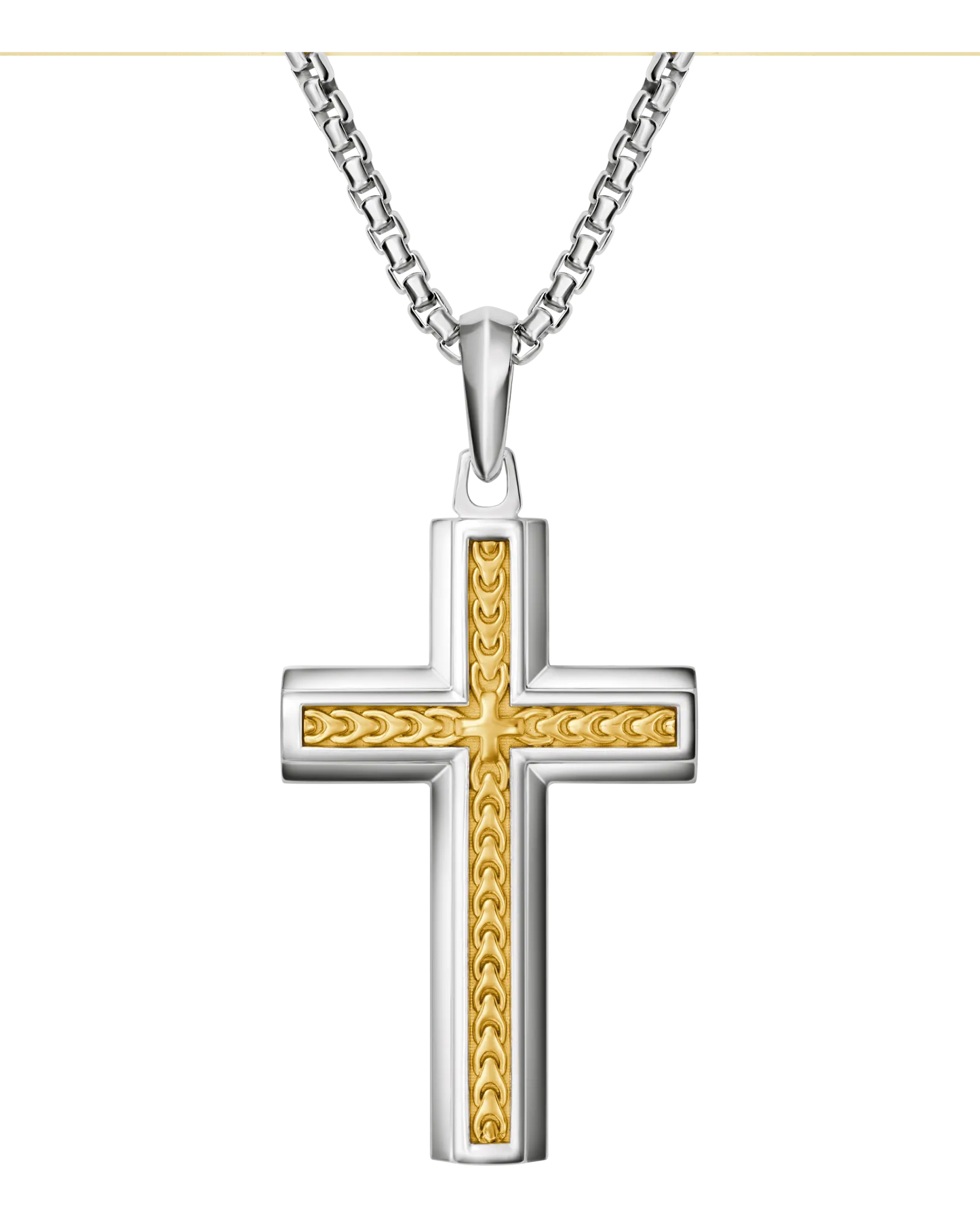 Two-tone Sterling Silver 925 & 14K yellow gold plated Bulova Link™ Collection  Mens Pendant