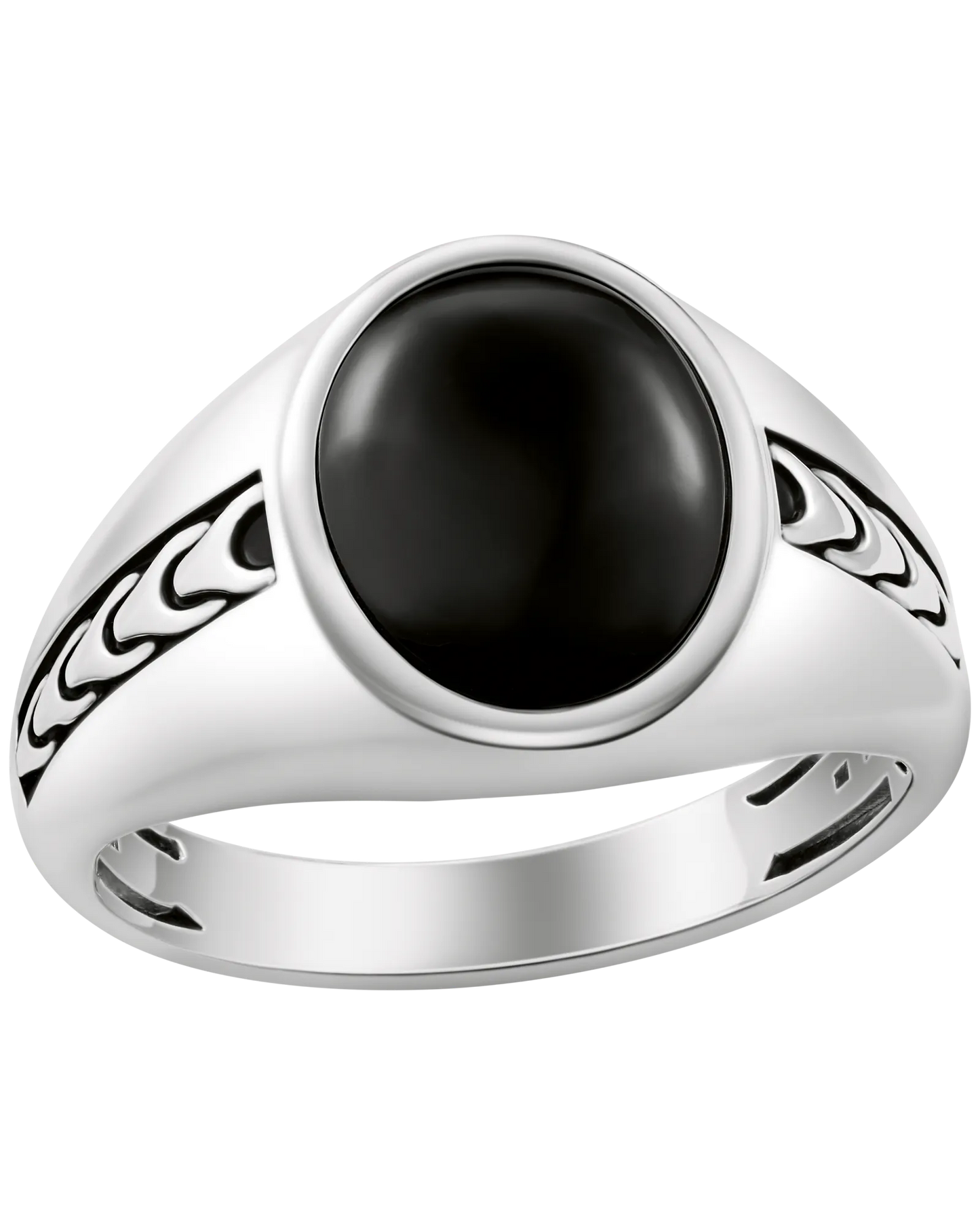 White Sterling Silver 925 Bulova Link™ Collection  Mens Ring